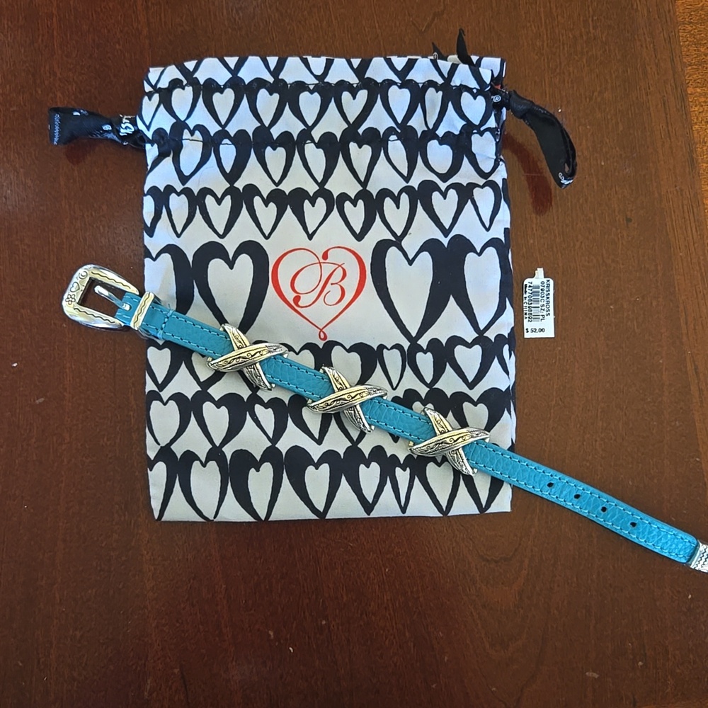 Brighton Kriss Kross Bracelet In Turquoise With Silver